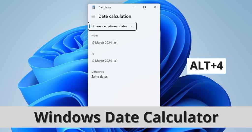 windows date calculator